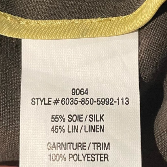 Melanie Lyne neutral minimalist linen silk open front lightweight blazer size 6 - Picture 6 of 7